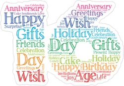 Rainbow 16th Birthday Sticker