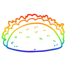 Rainbow Gradient Line Drawing Taco Sticker
