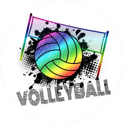 Rainbow Volleyball And Net Sticker