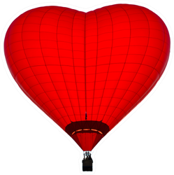 Red Balloon In The Shape Of A Heart Sticker
