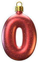 Red Christmas Tree Decoration Font Letter O Sticker
