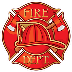 Red Fire Department Maltese Cross Sticker