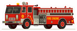 Red Fire Truck Emergency Vehicle Sticker
