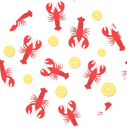 Red Lobster And Lemon Pattern Sticker