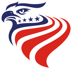 Red, White and Blue Patriotic American Eagle Head Sticker
