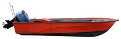 Red Wooden Fishing Boat Sticker