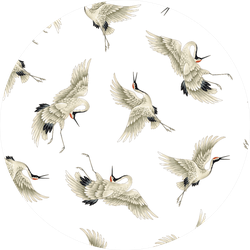 Repeating Japanese Crane Pattern Sticker