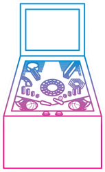 Retro Arcade Pinball Game Line Sticker