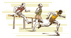 Retro Vintage Track And Field Hurdles Sticker