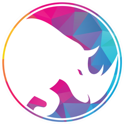 Rhino Logo In Multicolor Circle Sticker