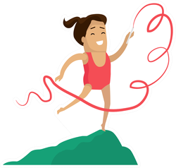 Rhythmic Gymnastics Little Girl With Ribbon Raster Sticker