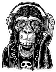 Rock and Roll Monkey Sticker