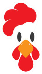 Rooster Chicken Head Logo Icon Sticker