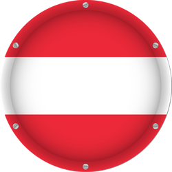 Round Metallic Flag Of Austria Sticker