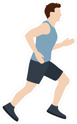Running Man In Flat Style Sticker