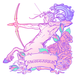 Sagittarius Decorative Frame Of Roses Sticker