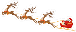 Santa and Reindeer Sticker