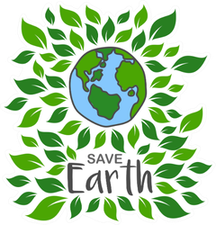 Save Earth With Leaves Sticker