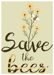 Save The Bees Flower Sticker