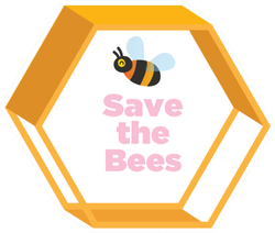 Save The Bees Hexagon Sticker