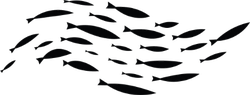 School of Fish Silhouette Sticker