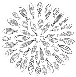 School Of Fish Swimming in a Circle Sticker