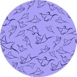Sea stingrays Pattern Purple Sticker