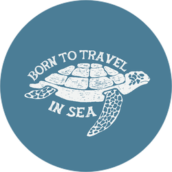 Sea Turtle Vintage Label.hand Drawn Vector Illustration