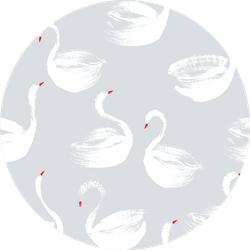Seamless Hand Painted White Swans Pattern Sticker