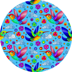Seamless Pattern With Bright Hummingbirds Sticker