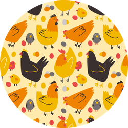 Seamless Pattern With Colored Hens, Chickens Sticker