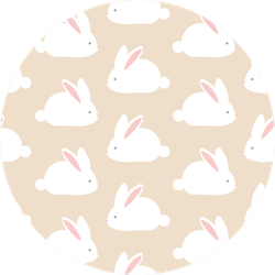 Seamless Pattern With Cute White Rabbits Sticker