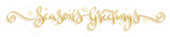 Season's Greetings Metallic Gold Calligraphy Snowflakes Sticker