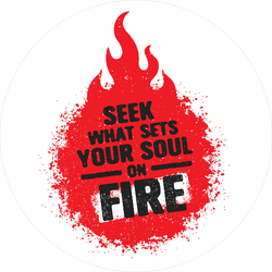 Seek What Sets Your Soul On Fire Sticker