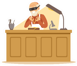 Senior Man Making Jewelry In Workshop Jeweler Sticker
