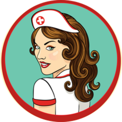 Sexy Nurse Retro Illustration Sticker
