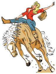 Sexy Vintage Cartoon Cowgirl Sticker