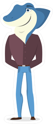 Shark Man With Human Body Sticker