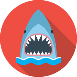 Shark With An Open Mouth Circle Sticker
