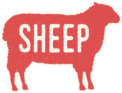 Sheep Silhouette With Grunge Text Sticker