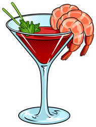Shrimp Cocktail With Glass Pop Art Sticker