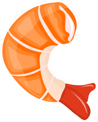 Shrimp Isolated Illustration On White Sticker