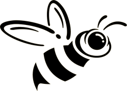Sideways Bee Icon Sticker