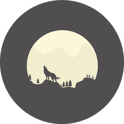 Silhouette Of A Howling Coyote In Front Of The Moon Sticker