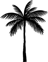 Silhouette Of A Single Palm Tree Sticker