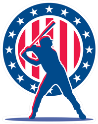 Silhouette Of Baseball Player Sticker
