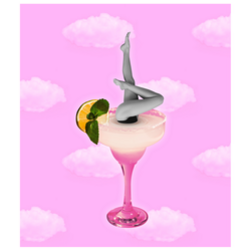 Silly Margarita In Pink Clouds Sticker