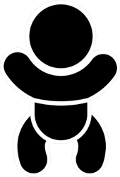 Simple Flat Baby Icon Sticker