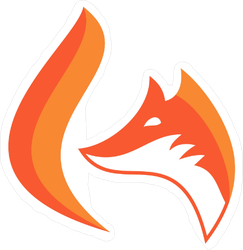 Simple Fox Head and Tail Sticker
