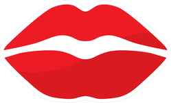 Simple Red Lips Icon Sticker